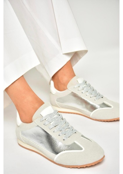 U820730509 Gümüş Kadın Spor Ayakkabı Sneakers indirimleri