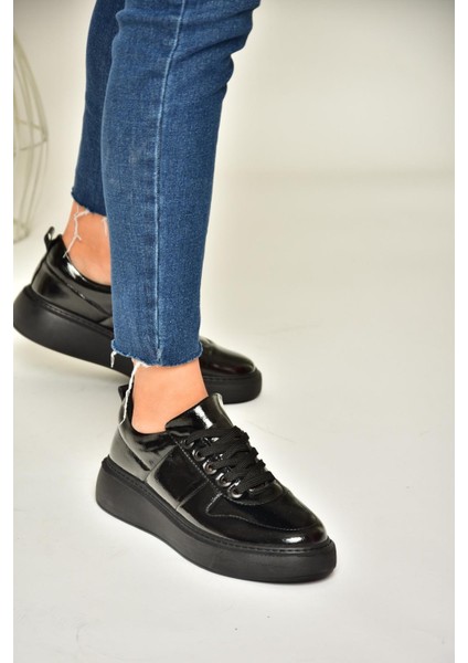 T274148308 Siyah/siyah Rugan Spor Ayakkabı Sneakers