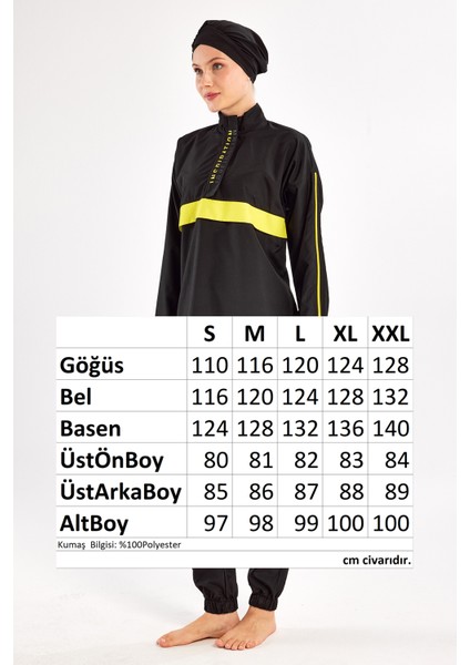 Paraşüt Tam Kapalı Tesettür Mayo Hanley 1502 Siyah fırsatları