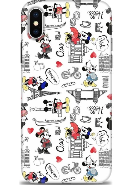Apple iPhone x Kılıf Hd Baskılı - Mickey Şehirde