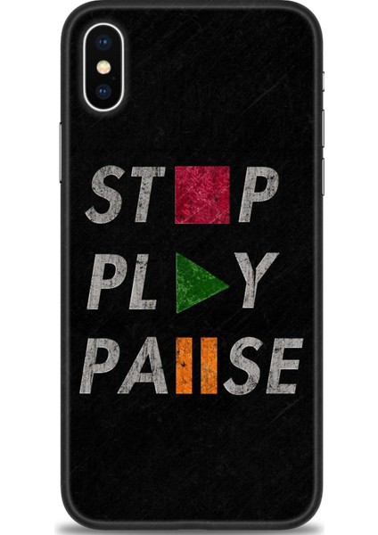 Apple iPhone x Kılıf Hd Baskılı - Stop Play