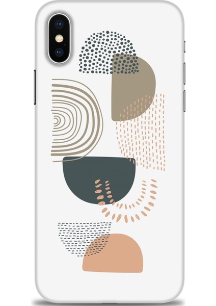 Apple iPhone x Kılıf Hd Baskılı - Turuncu Yarım Daire
