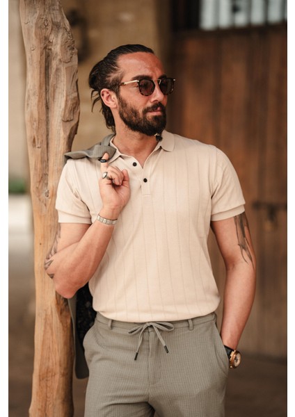 Kendinden Desenli Polo Yaka Triko modelleri