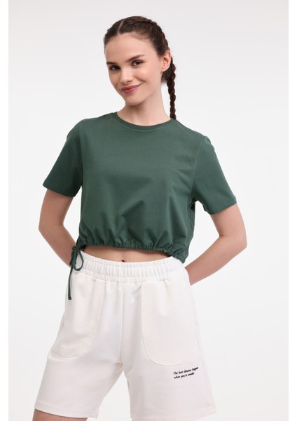 Wl Serg 11outss25111 5fx Yeşil Kadın Kısa Kol T-Shirt