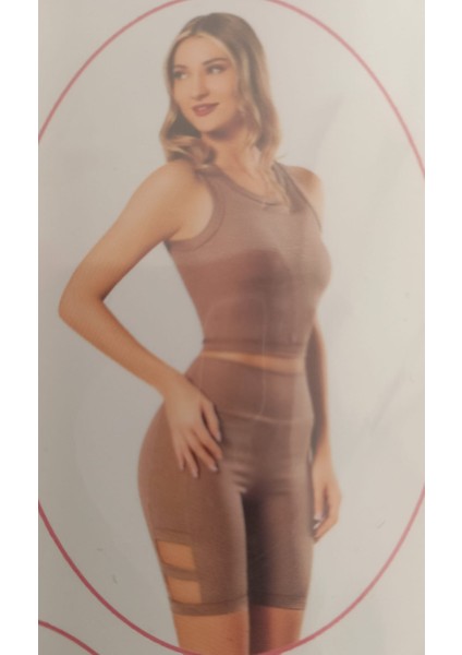 Fitilli Yüksek Bel Spor Tayt Crop Takım fiyatları