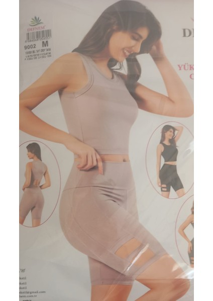 Fitilli Yüksek Bel Spor Tayt Crop Takım fırsatları