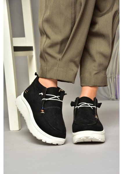 T973774202 Siyah Süet Kadın Ayakkabı