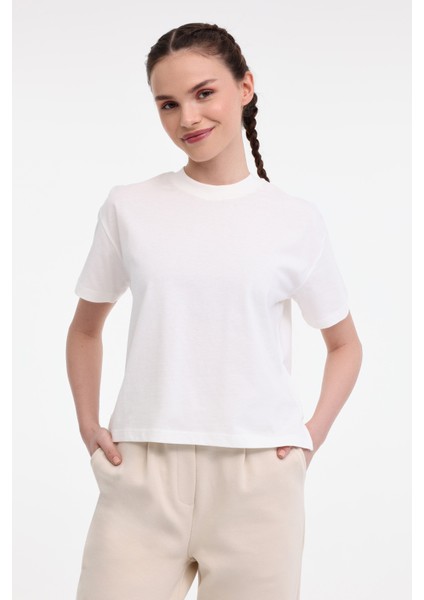 Wl Unı 11kt70 5fx Ekru Kadın Kısa Kol T-Shirt