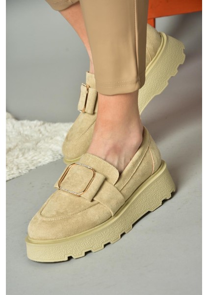 R820220102 Ten Süet Kalın Tabanlı Kadın Ayakkabı fırsatları