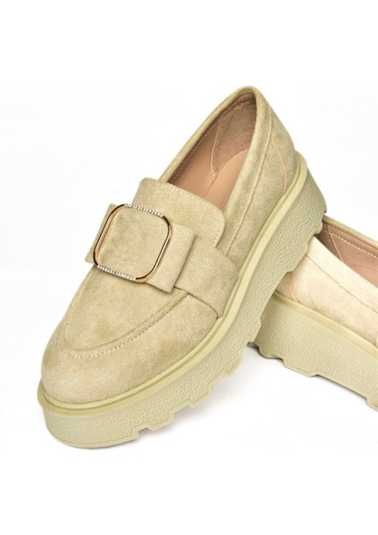 R820220102 Ten Süet Kalın Tabanlı Kadın Ayakkabı indirimleri