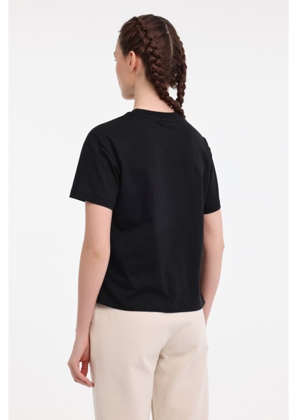Wl Unı 11KT70 5fx Siyah Kadın Kısa Kol T-Shirt