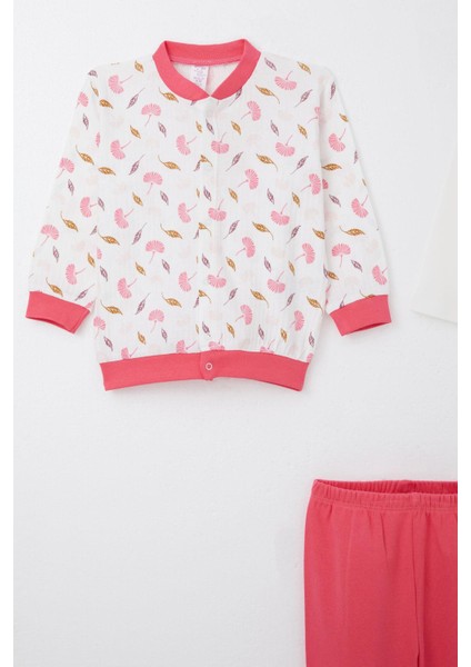 Kız Bebek Zıbınlı 3 Lü Takım Çiçek Desenli 4 Ay-1 Yaş, Beyaz modelleri