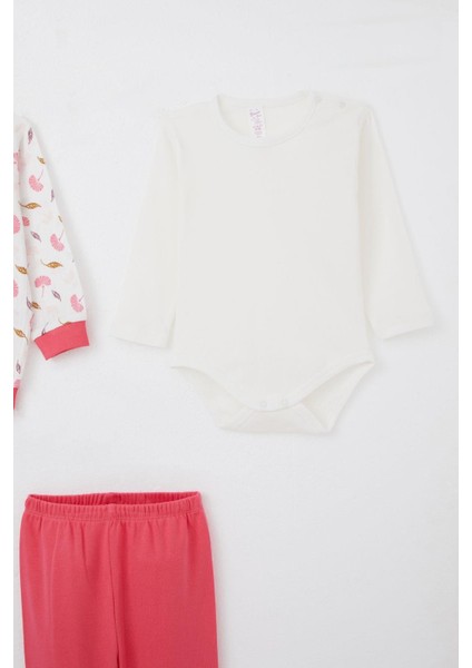 Kız Bebek Zıbınlı 3 Lü Takım Çiçek Desenli 4 Ay-1 Yaş, Beyaz fırsatları