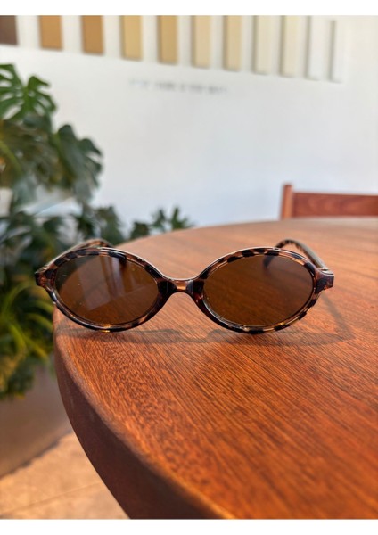 Miux Leopar Desenli Güneş Gözlüğü oval trend model Miuxleopar