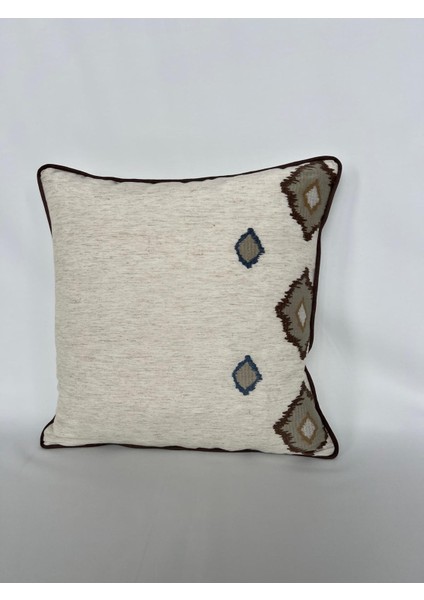 Sara Home Etnik Desen Nakışlı ve Fitilli 45 x 45 Dekoratif Kırlent Kılıfı