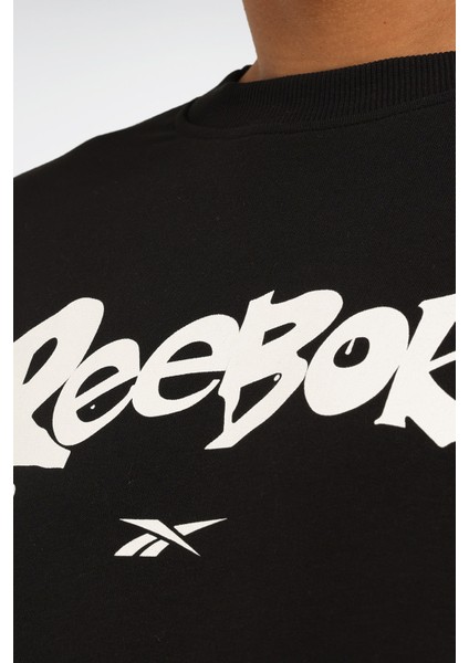 New Id Ovrs Gfx Crew Siyah Erkek Sweatshirt