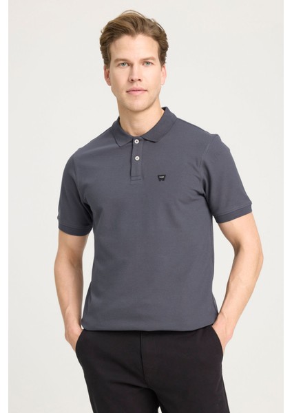 Erkek Regular Fit Polo Antrasit Erkek Kısa Kol T-Shirt