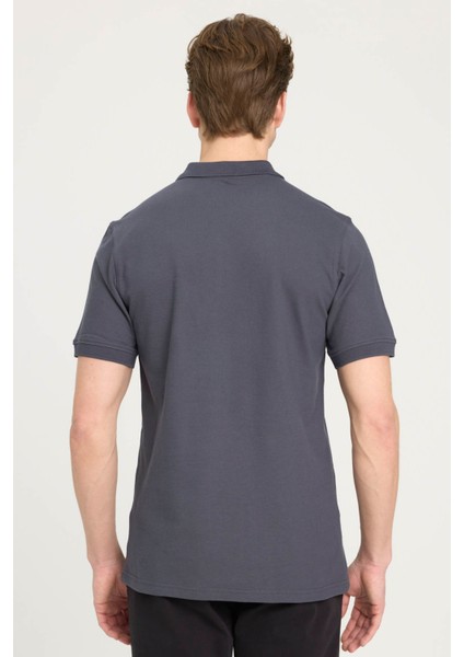 Erkek Regular Fit Polo Antrasit Erkek Kısa Kol T-Shirt