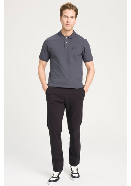 Erkek Regular Fit Polo Antrasit Erkek Kısa Kol T-Shirt