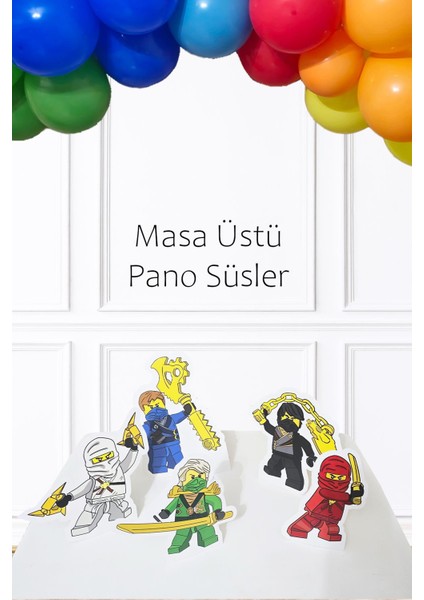 Ninjalar Ayaklı Pano Seti Doğum Günü Masa Üstü Panolar