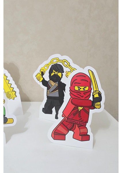 Ninjalar Ayaklı Pano Seti Doğum Günü Masa Üstü Panolar