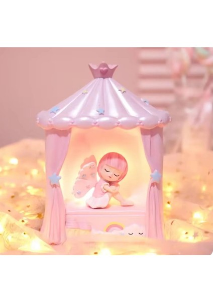 Işıklı Wireless Pembe Melek Oda Biblo Poliserin Hediyelik Sevimli Çocuk 15X11X8CM Saat Pilli 1 Adet fiyatları