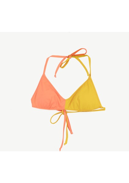 Renk Bloklu Bikini Üst