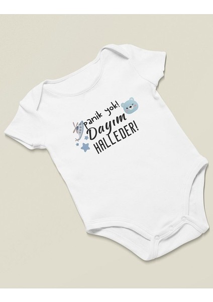 Dayım Halleder ! Yazılı Pamuklu Yumuşak Çıtçıtlı Body Zıbın