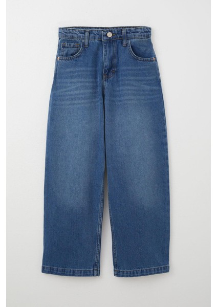 Erkek Çocuk Jean Pantolon Cepli Fermuarlı 10-14 Yaş, Mavi