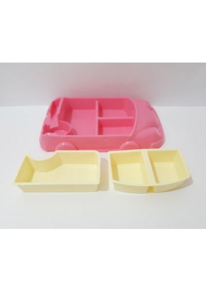 Çocuk Için Araba Modelli Mama Tabağı 30X18 cm Kahvaltı ve Yemek Tabağı Çocuklar Için Tabldot Tepsi