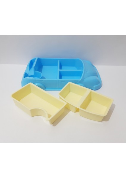 Çocuk Için Araba Modelli Mama Tabağı 30X18 cm Kahvaltı ve Yemek Tabağı Çocuklar Için Tabldot Tepsi