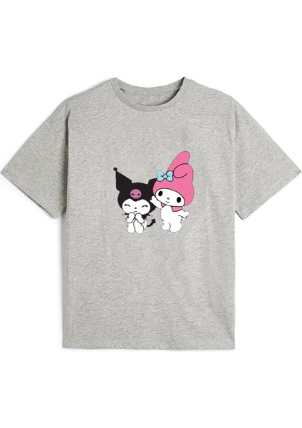 Kaliteli Pamuk Penye Kız Çocuk Baskılı Tshirt 5 6 7 8 9 10 11 12 13 14 Yaş Kuromi