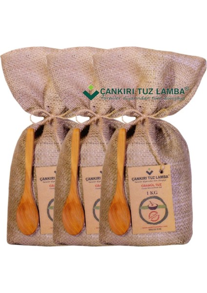 3 Adet 1 kg Granül Sofrada Öğütme Tuzu