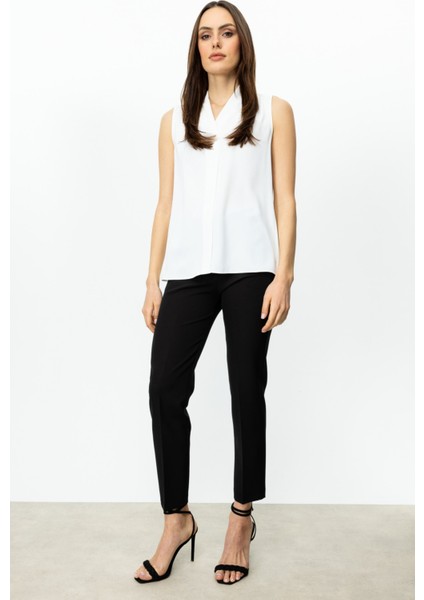 Omzu Drapeli Kolsuz Bluz Ekru 3062 fiyatları