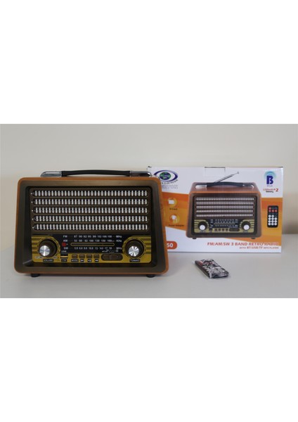 RT-750 Bluetooth Fm-Usb-Tf-Aux Şarjlı Nostaljik Radyo