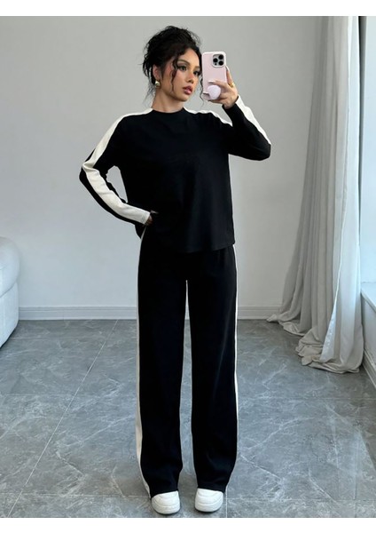 Beyaz Şeritli Kaliteli Compact Salaş Bisiklet Yaka Uzun Kollu Pantolon Takım fiyatları