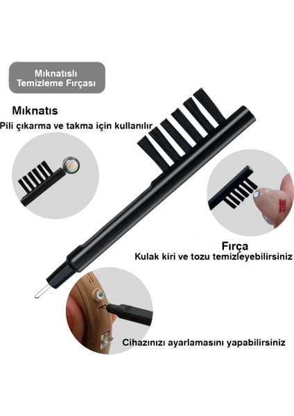 Extra 13 Numara Işitme Cihazı Pili (5 Paket x 6 Adet = 30 Adet Pil) + Hediye Mıknatıslı Işitme Cihazı Temizleme Fırçası fırsatları