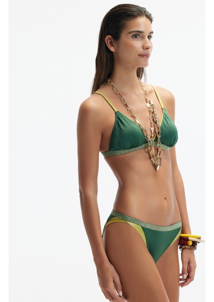 Şerit Detaylı Bikini Üst
