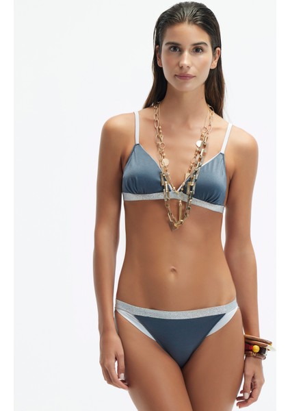 Şerit Detaylı Bikini Üst
