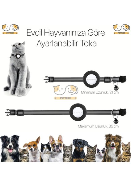 Airtag'li Kedi Tasması - Evcil Hayvanlar İçin Özel Tasarım