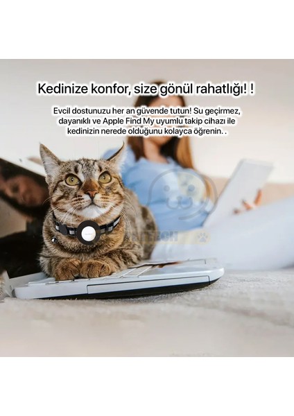 Airtag'li Kedi Tasması - Evcil Hayvanlar İçin Özel Tasarım