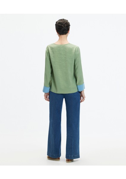 Geniş Paca Denim Pantolon