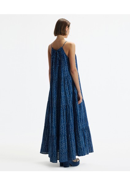 Kolsuz Halter Yaka Önden Bağlamalı Uzun Elbise modelleri