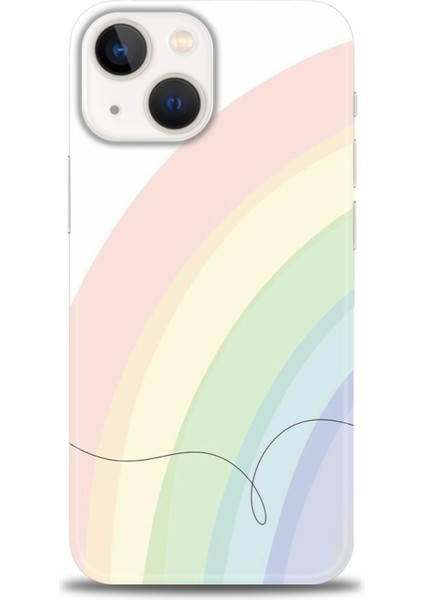 iPhone 15 Plus Kılıf Hd Baskılı - Soft Gökkuşağı