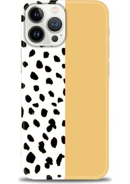 iPhone 15 Pro Max Kılıf Hd Baskılı - Sarı ve Puantiye