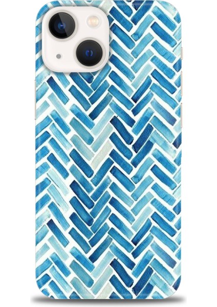 iPhone 15 Plus Kılıf Hd Baskılı - Mavi Çizgiler