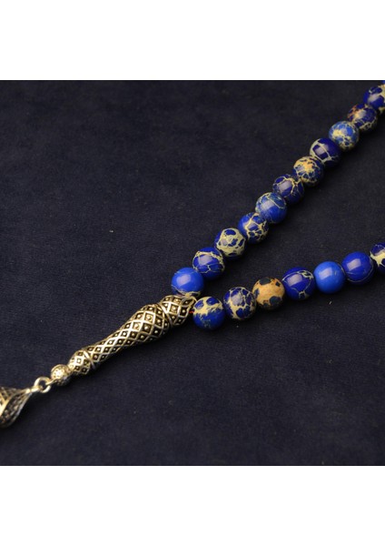 Gümüş Imame Gümüş Püskül Küre Kesim 8x8 mm Doğal Lapis Lazuli Taşı Tesbih fiyatları