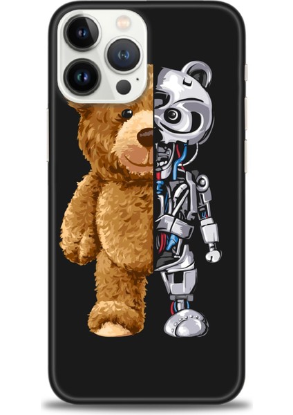 iPhone 16 Pro Kılıf Hd Baskılı - Ayı ve Iskeleti