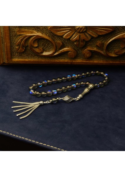 Gümüş Imame Gümüş Püskül Küre Kesim 8.x8 mm Doğal Termal Kuvars Taşı Tesbih