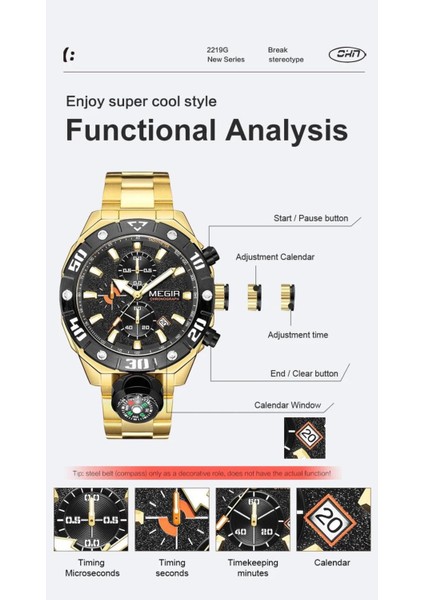 Megır 2219 Tüm Fonksiyonları Aktif Erkek Kol Saati fiyatları